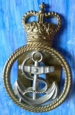 Vintage Royal Navy Petty Officers Cap Badge Qc Bi - Metal
