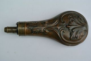 19th Century Antique English Gun Powder Flask