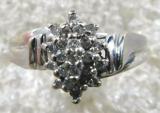 Designer 10k W Gold Tiny Diamonds Vintage Ring Size 8.  9 Estate @ Market