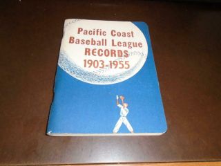 Vintage 1956 Pcl Pacific Coast Minor League Baseball Record Book Guide