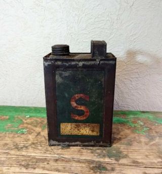 Very Early Antique Soldered Tin Singer Sewing Machine Oil Can