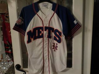 Vintage York Mets Starter Baseball Jersey,  Medium Adult.