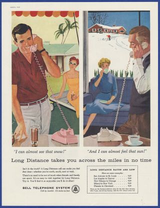 Vintage 1959 Bell Telephone System Long Distance Phone Ephemera 50 