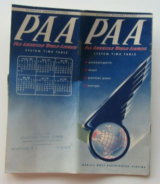 Pan American World Airways System Time Table 1955