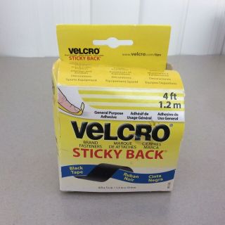 Vintage Velcro Stick Back Tape In Dispenser Box - Black (34” Left) 90136