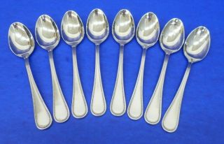 8 - Towle Beaded Antique Satin 18/8 Stainless China Flatware 6 1/4 " Teaspoons