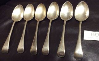 Old English Pattern - 6 X Dessert Spoons A - Cooper Bros Silver Plated Sheffield