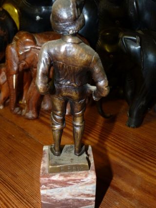 Antique German Bronze Figure Of A Boy Scout Signed: E.  Beck.  Patination. 2