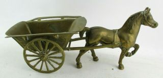 Vintage Brass Horse And Cart Ornament