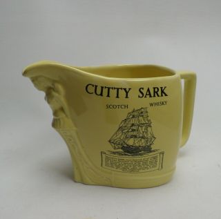 Cutty Sark Scotch Whisky Vintage Water Jug Pub Home Bar Burleigh Ware Yellow