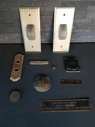 Antique / Vintage Otis Elevator Brass Plates