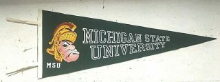 Vintage Michigan State University Full Size Pennant Spartans Sparty