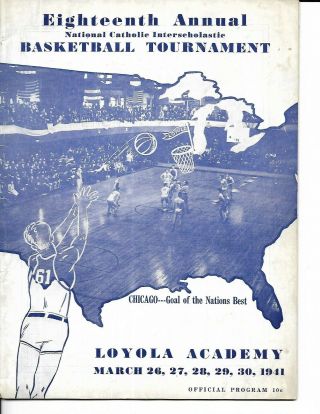 1940 - 41 National Catholic High School Basketball Tourney Program