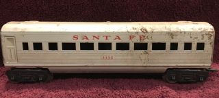 Vintage O Scale Santa Fe Passenger Coach Train Car 3152