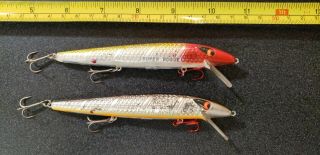 2 Vintage Smithwick Rogue Fishing Lures Red/yellow Lg.