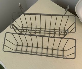 Vintage Metal Wire Baskets With Two Handles Country Look