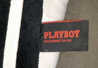 Rare htf mancave decor vtg Playboy Pillow Bunny Head Black and White 2003 3