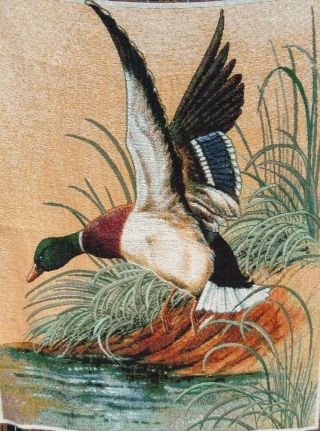 Mallard Duck Throw Woven Blanket Waterfowl Nature Birds Made in USA Vintage 2