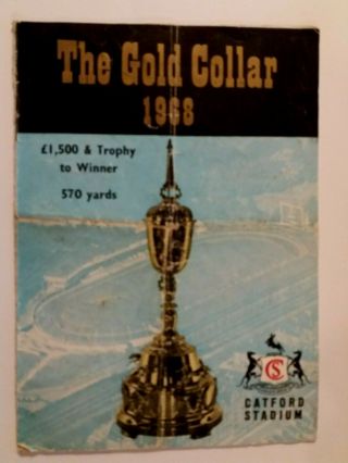 Vintage Greyhound Racecard Catford 1968 The Gold Collar Final - Shanes Rocket