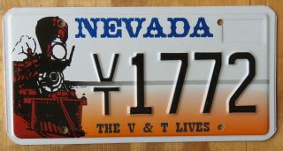 Nevada Train / V&t Railroad License Plate 2010 1772