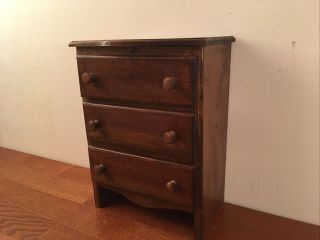 Mini Vintage 3 Drawer Chest of Drawers / Nightstand Solid Wood 2