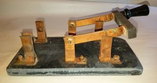 Antique Trumbull Slate & Copper Knife Throw Switch - Frankenstein Steam Punk Lab