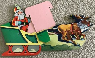 Vintage Nos Christmas Santa Sleigh Cardboard Store Display 13.  5 Inch Long
