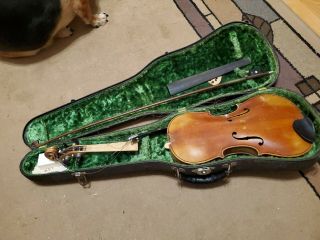 Antique Violin Labeled Jacobus Stainer In Absam 1665,  With Bow & Case