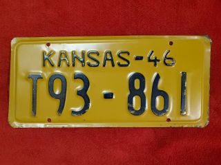1946 Kansas License Plate Truck 93 - 861 Hg Hodgeman County