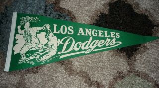 Vintage Los Angeles Dodgers Pennant:12 X 29 Inch
