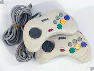 Sega Saturn Controller Pad Gamepad Pair C Vintage Computer Game Official Japan