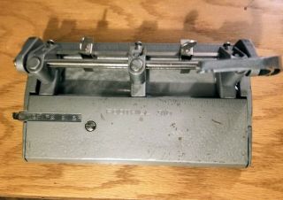 Vintage Foothill 310 Paper 3 - Hole Punch Grey/steel Iron Heavy Duty Adjustable