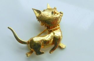 Vintage Estate Danecraft,  Gold Over Sterling Silver 925 - Cat Pin Or Brooch