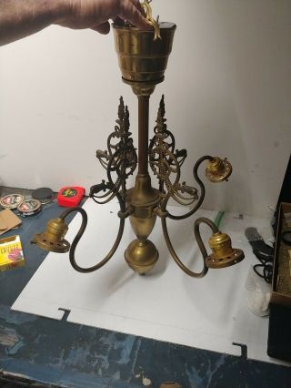 Antique 4 Arms Ceiling Light Fixture Chandelier Lamp.