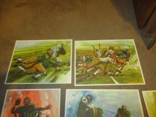 Set of 8 1965 Green Bay Packers in Action Prints Mobil Oil 2
