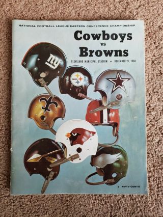 1968 Nfl Eastern Championship Game Program - Cleveland Browns Vs.  Dallas Cowboys