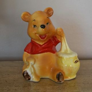 Vintage Winnie The Pooh Honey Pot Figurine Walt Disney Productions - Porcelain