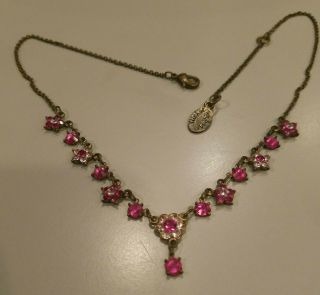 Michal Negrin Swarovski Crystal Flower & Stars Vintage Style Necklace Hand Made