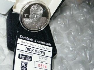 Rick Mirer 1 Ounce.  999 Fine Silver Medallion Highland Seattle Seahawks
