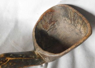 Antique primitive ladle hand carved dipper American 18th 19th c.  maple handmade 2
