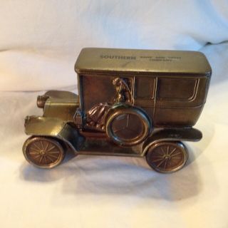 Vtg Southern Bank & Trust 1908 Bronze Model T Bank By Banthrico Inc Chicago Il