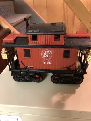 Vtg Jim Beam Large Train Decanter Red Caboose Car Jersey Western Railway Empty