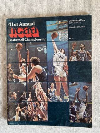 1979 Ncaa Basketball Championship Program Larry Bird Vs Magic Johnson Isu Vs Msu