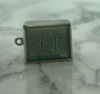 Vintage Sterling Silver 925 One Pound Note Charm