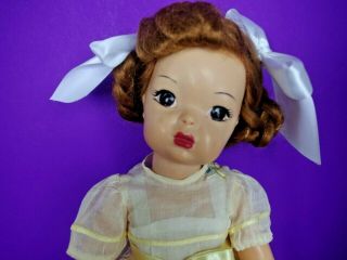 Vintage 50s 16 " Terri Lee Doll In Yellow Tea Party Tagged Dress,  Underskirt 16 "