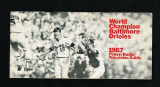 1967 Baltimore Orioles Mlb Baseball Press Media Guide W/ Schedule On Back Cover