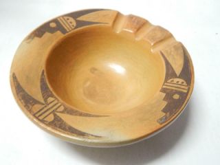 Antique / Vintage Hopi Pueblo Indian Hand Coiled Pot Ash Tray Ashtray - Old,