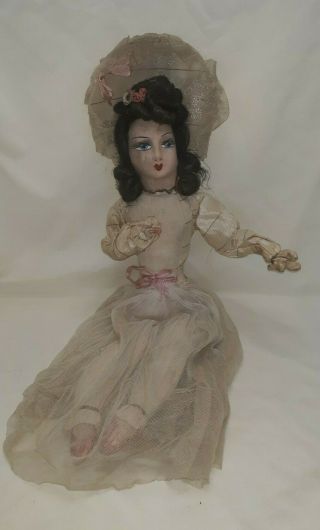 Antique Cloth Bed Boudoir Doll All Ballerina Rare $66.  66