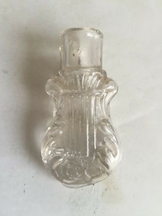 Scarce Miniature Antique American Mold Blown Glass Perfume Scent Bottle 2 3/8 "