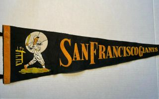 Vintage 1960s San Francisco Giants Mlb Pennant Flag.  Full Size,  Felt.